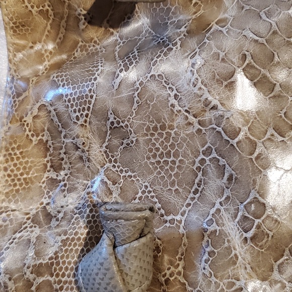 Viva Bags of California Handbag Taupe reptile print leather purse - Picture 7 of 7